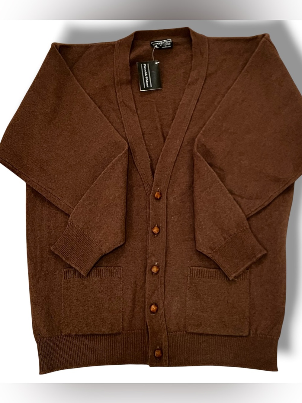 Vtg Preswick & Moore 100% Lambswool Cardigan Sweater Sz L Made In Scotland F-1